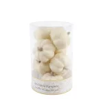Flora Bunda 8-Piece Cream White Beaded Mini Pumpkin Set - Fall Harvest Indoor Tabletop Decor thumbnail 1