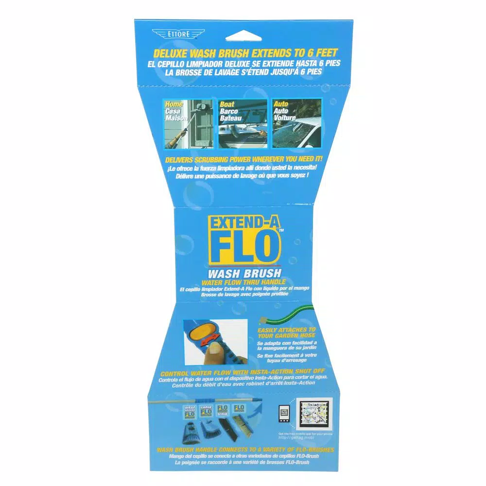 Ettore Extend-A-Flo Auto Wash Scrub Brush with Telescoping Handle