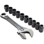 Crescent 11-Piece 3/8 in. Drive Pass-Thru Adjustable Wrench Set with Universal Sockets thumbnail 10