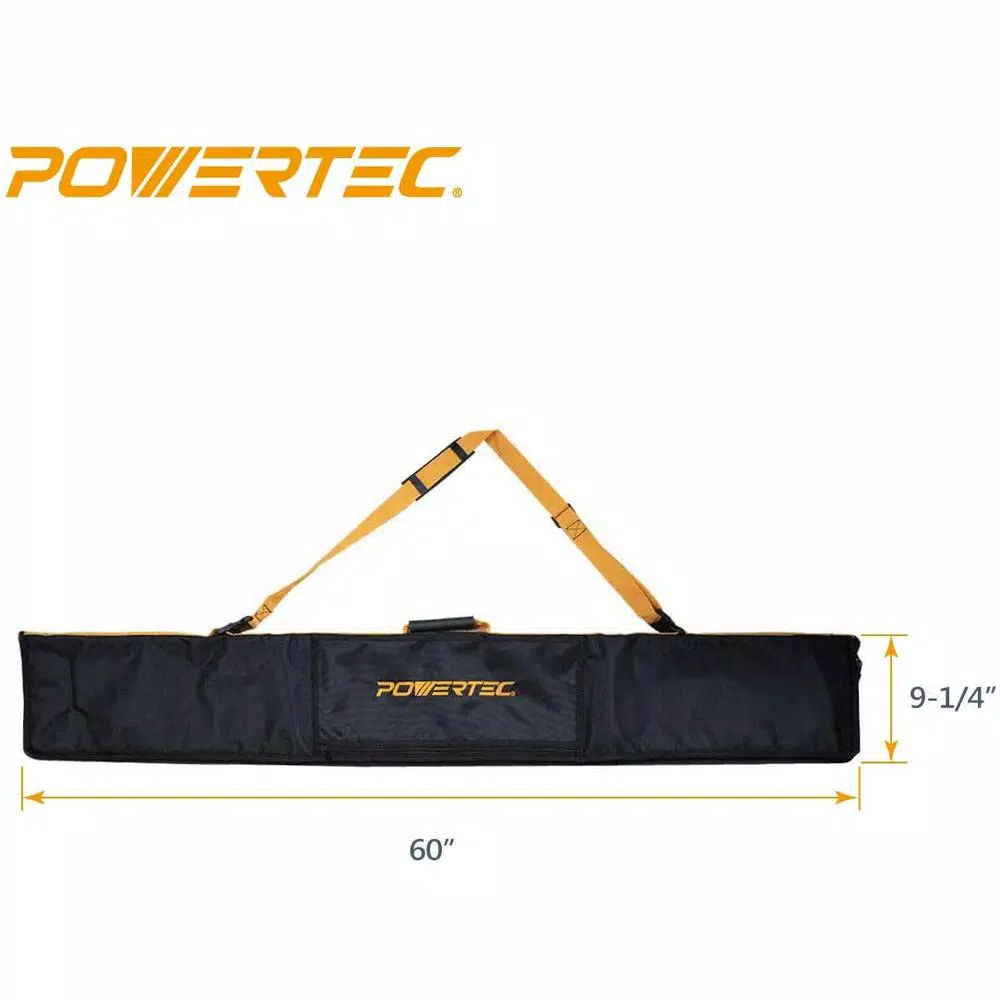 POWERTEC 60 in. Premium Guide Rail Bag with Dual-Sided Padding and Water-Resistant Nylon