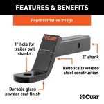 CURT Class 3 Ball Mount, 2" Receiver, 6" Drop or 4" Rise, 7500 lbs Capacity thumbnail 4
