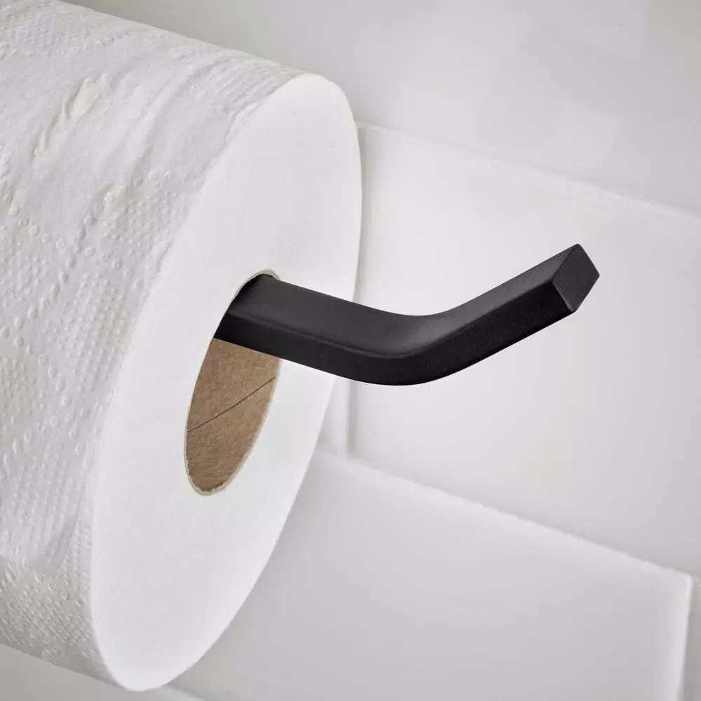 Glacier Bay Farrington Single-Post Toilet Paper Holder, Matte Black