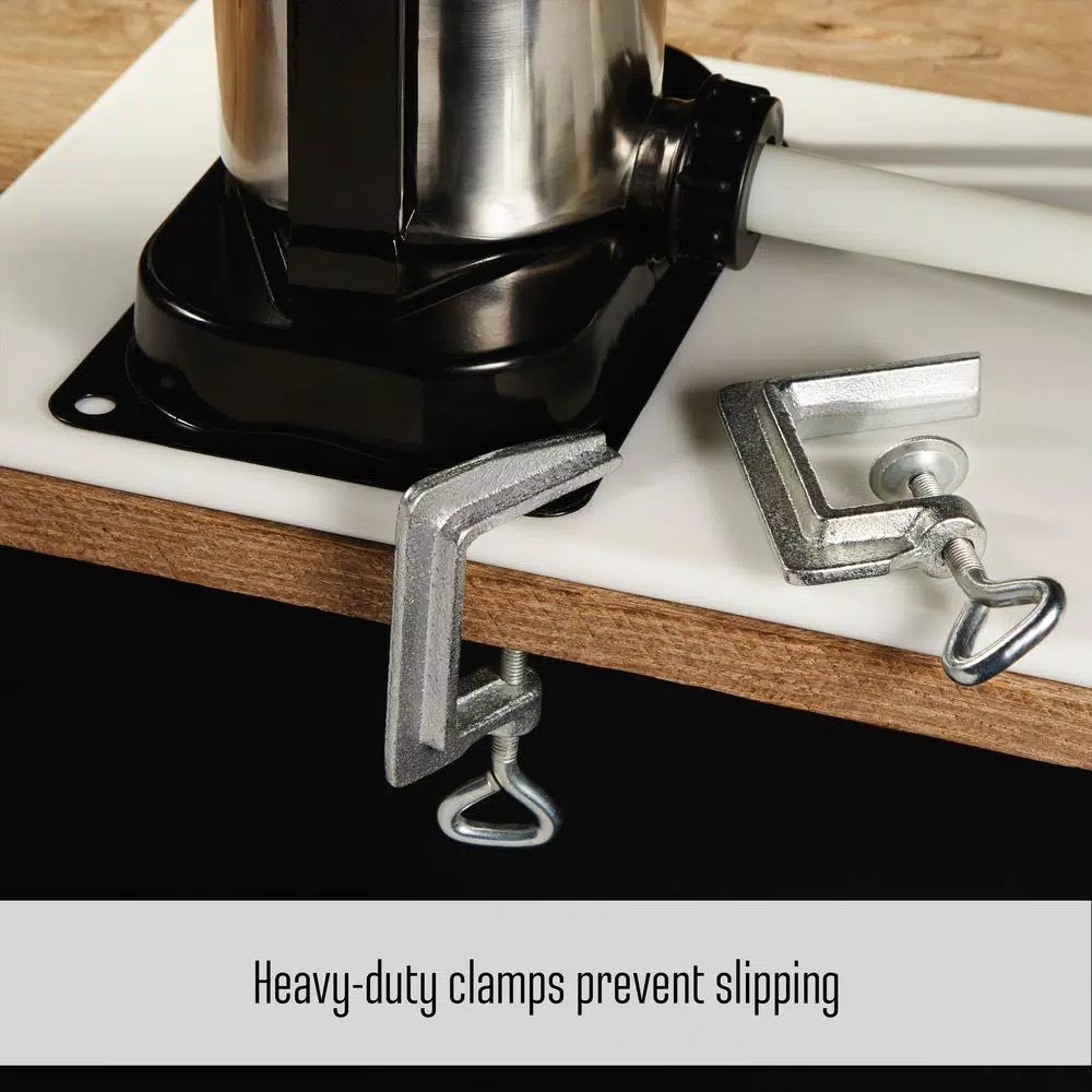 Weston 5 lb. Capacity Vertical Sausage Stuffer with Stainless Steel Canister and 3 Funnels