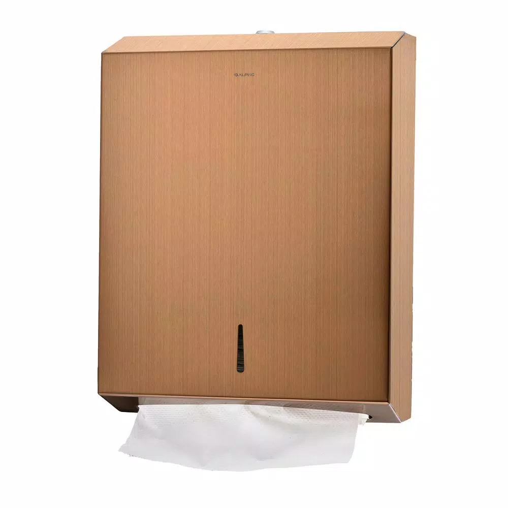 Alpine Industries Brushed Copper Stainless Steel C-Fold & Multi-Fold Paper Towel Dispenser