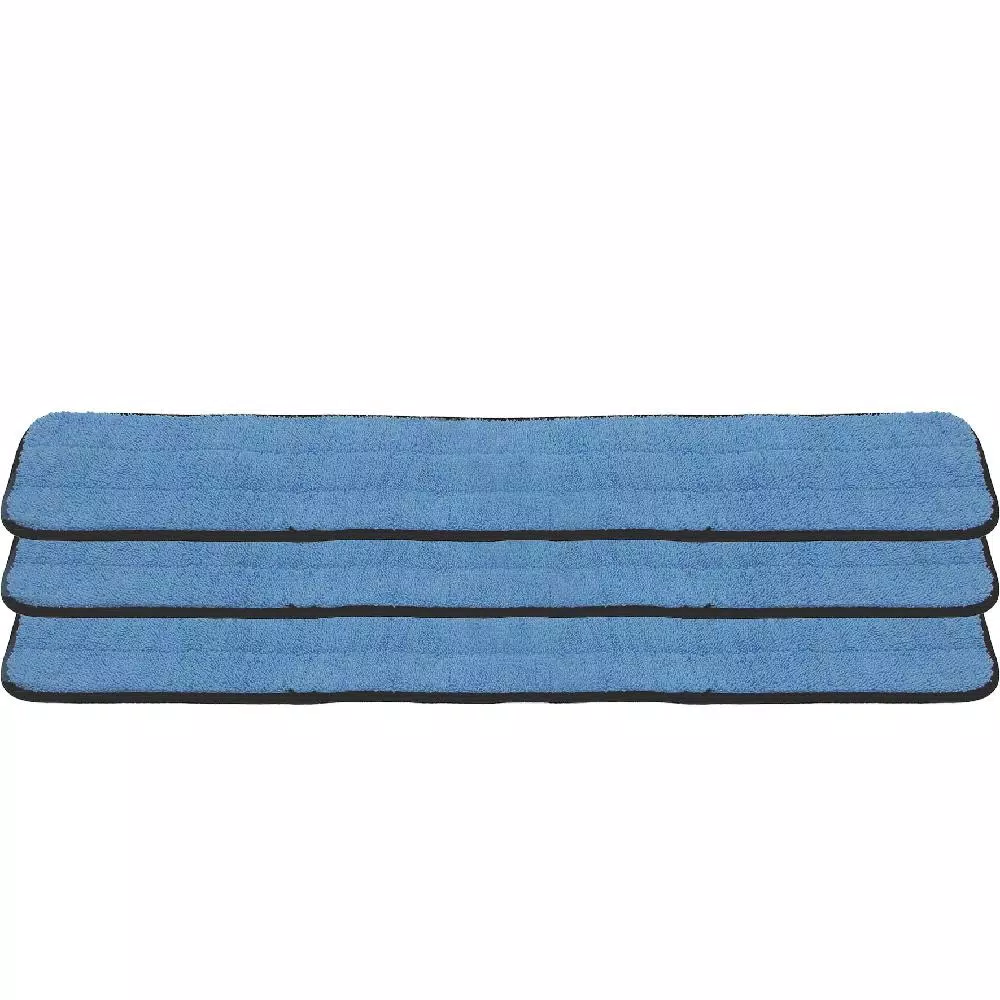 Zwipes 36 in. Blue Microfiber Looped Flat Mop Refill Pads, Damp/Dry Use (3-Pack)
