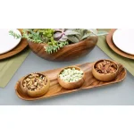 Acaciaware 4-Piece Handcrafted Acacia Wood Round Dip and Nut Bowl Set, 4 in. thumbnail 3
