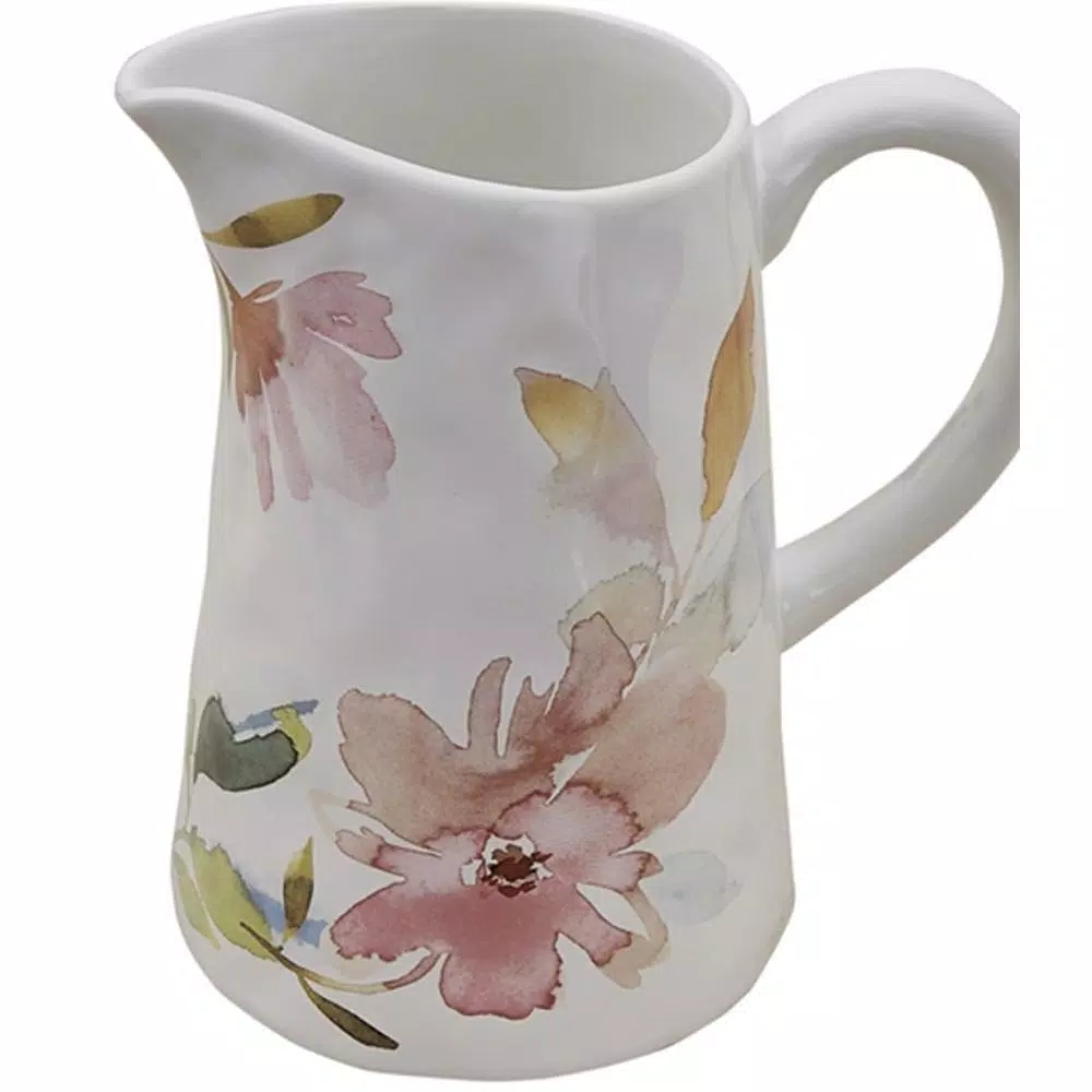 Split P First Blush 74 oz. Ceramic Pitcher with Floral Pattern
