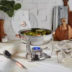 Unbranded Celebrations 4 Qt. Stainless Steel Round Chafing Dish, 8-Piece Set thumbnail 8