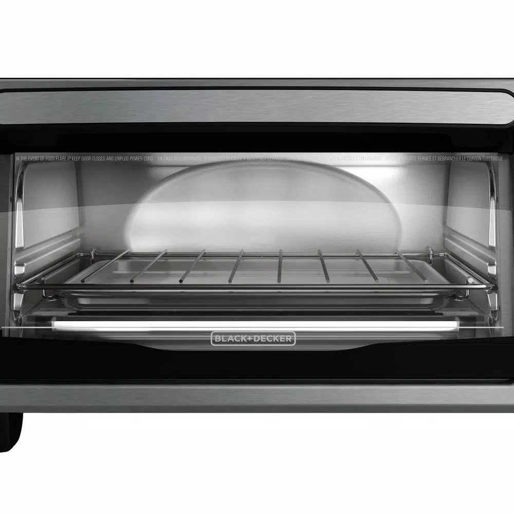 BLACK+DECKER 4-Slice Stainless Steel Toaster Oven with EvenToast Technology