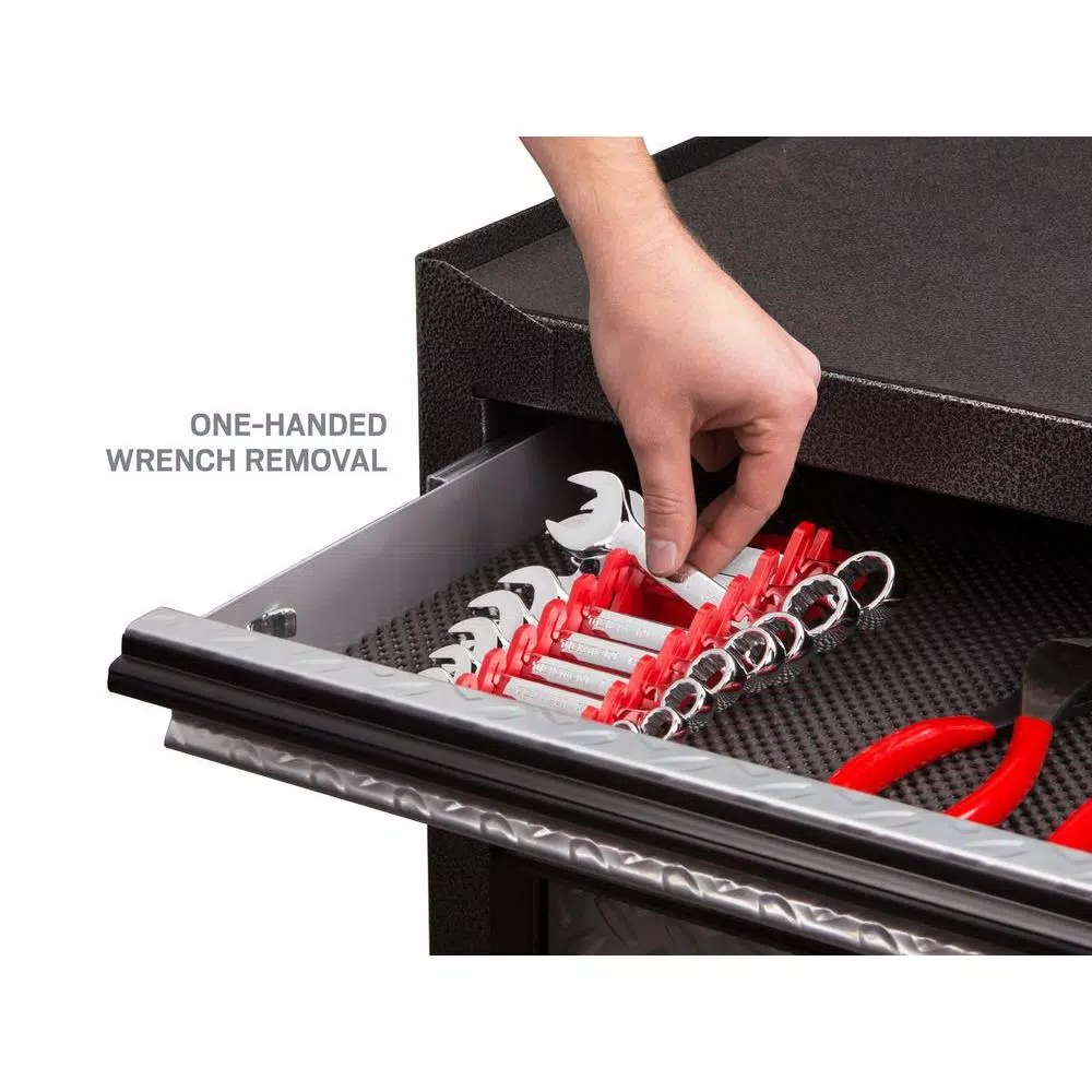 TEKTON 8-Tool Store-and-Go Stubby Wrench Rack Keeper, Red