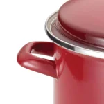 Rachael Ray 12-Quart Enamel on Steel Stockpot with Lid, Red thumbnail 3