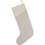 VHC Brands Ingrid Ash Grey Farmhouse Christmas Stocking - 20 in. Cotton with Metallic Silver Snowflakes thumbnail 2