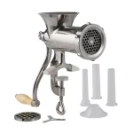 LEM 10-Inch Stainless Steel Clamp-On Manual Hand Grinder with Sausage Stuffing Kit thumbnail 1