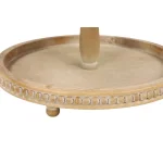 LITTON LANE 3-Tier Round Birch Wood and Metal Decorative Serving Tray with Whitewash Finish thumbnail 3