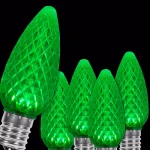 Wintergreen Lighting OptiCore C9 LED Green Faceted Christmas Light Bulbs, 25-Pack, E17 Base thumbnail 1