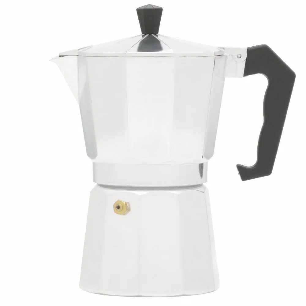 Home Basics 6-Cup Aluminum Stovetop Espresso Machine, Grey