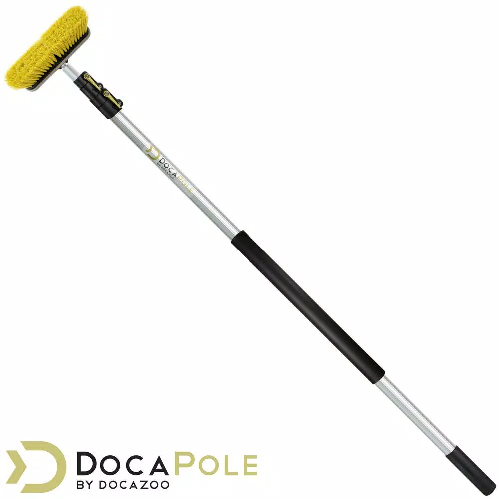 DocaPole Medium Bristle Deck Brush with 5-12 ft. Telescopic Extension Pole