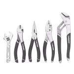 Husky 5-Piece Pliers and Wrench Set, Includes Diagonal, Long Nose, Slip Joint, Groove Joint, and Adjustable Wrench thumbnail 1