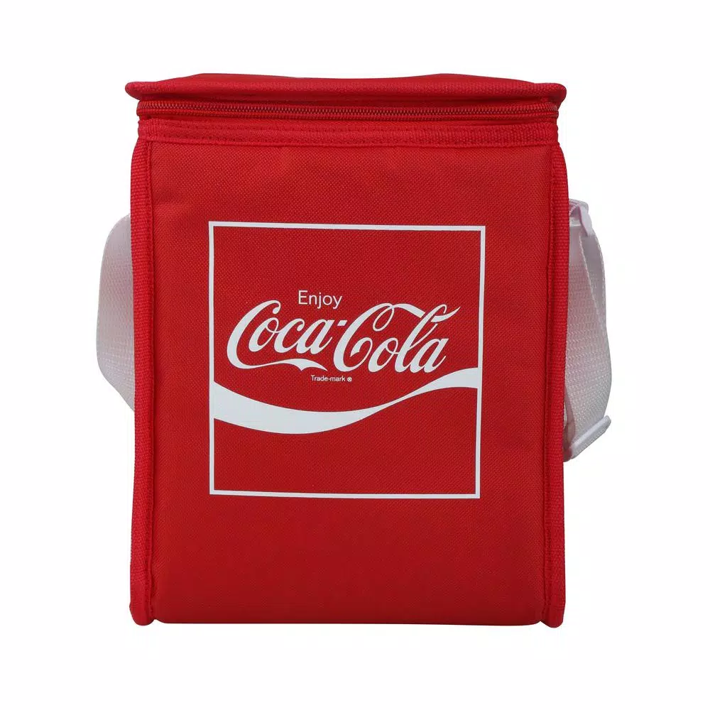 Unbranded Coca-Cola 4 Qt. Soft Sided Insulated Cooler Lunch Bag - Red