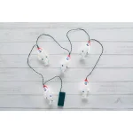Rudolph 4 in. 5-Light White LED Bumble with Santa Hat Christmas Specialty Lights, Battery Operated, 56 in. thumbnail 2