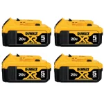 DEWALT 20V MAX XR 5.0 Ah Lithium-Ion Battery Pack, 4-Pack thumbnail 1