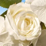 National Tree Company 16 in. White Rose Wreath with Green Leaves - Artificial Floral Wreath for Weddings and Special Occasions thumbnail 3