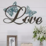 Lavish Home "Love" Metal Cutout Wall Decor Sign with Butterfly Accents thumbnail 8