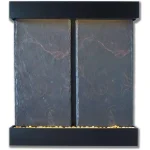 Water Wonders Nojoqui Falls Double Lightweight Slate Wall Fountain with Black Onyx Trim thumbnail 1