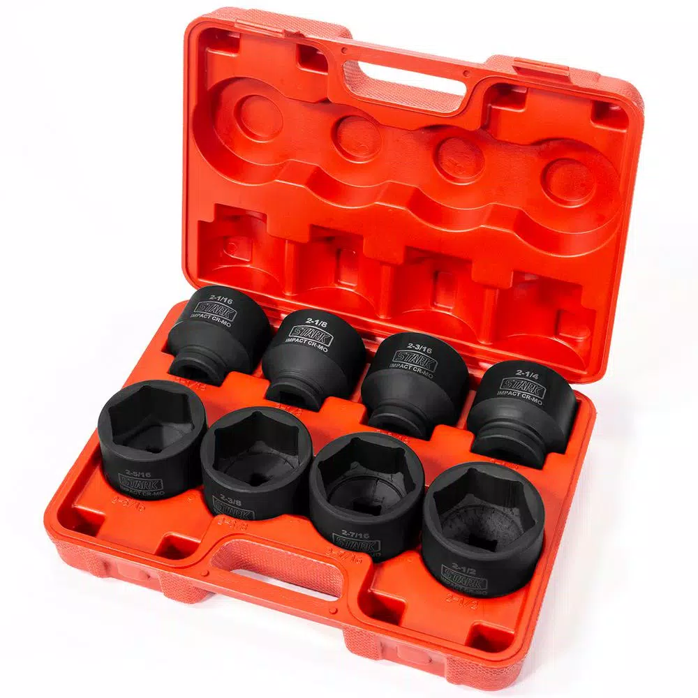 Stark 3/4 in. Drive SAE Shallow Impact Socket Set, 8-Piece Jumbo Set