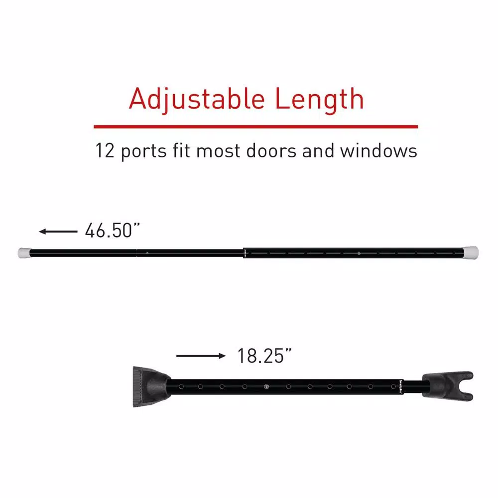 SecurityMan 2-in-1 Adjustable Door Knob Jammer and Sliding Patio Door Security Bar - High Grade Iron
