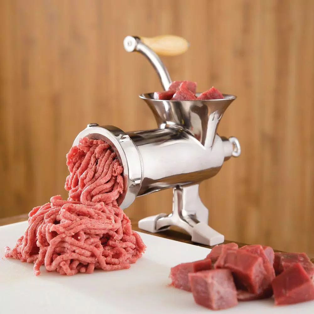 LEM 10-Inch Stainless Steel Clamp-On Manual Hand Grinder with Sausage Stuffing Kit
