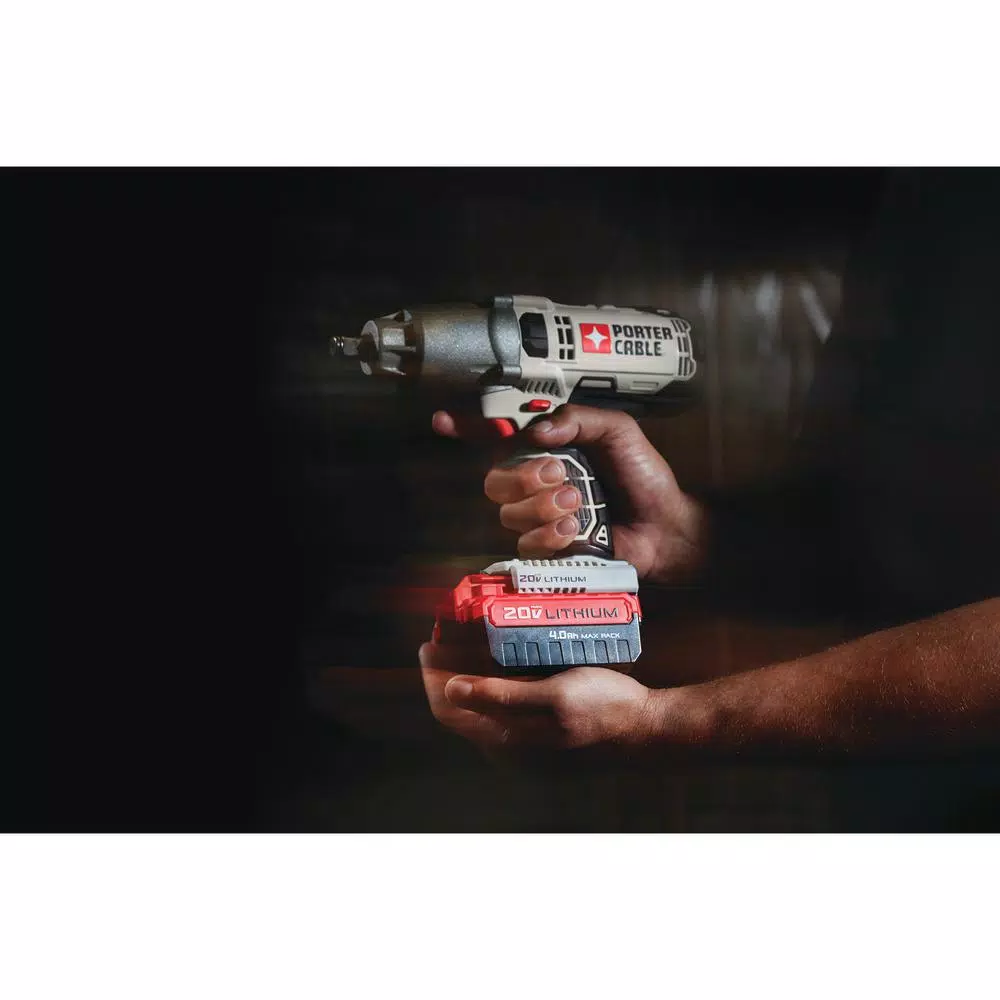 Porter-Cable 20V MAX Cordless 1/2 in. Hog Ring Impact Wrench with 4.0 Ah Lithium-Ion Battery