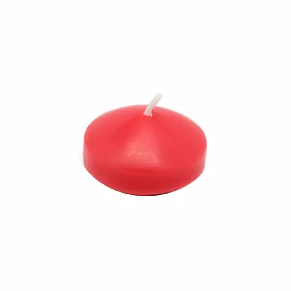 Zest Candle Ruby Red Floating Candles, 1.75 in. Diameter (Box of 24)