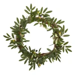 Nearly Natural 16 in. Artificial Olive Wreath with Lifelike Berries thumbnail 1