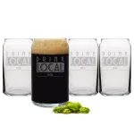 Cathy's Concepts Drink Local 16 oz. Craft Beer Can Glasses - Set of 4 Hand-Blown Glassware thumbnail 3