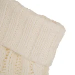 Glitzhome 24 in. White Knitted Polyester Christmas Stocking with Pom Pom Balls thumbnail 3