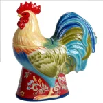 Certified International Morning Bloom 3-D Rooster Multicolored Earthenware Cookie Jar, 64 oz. thumbnail 3