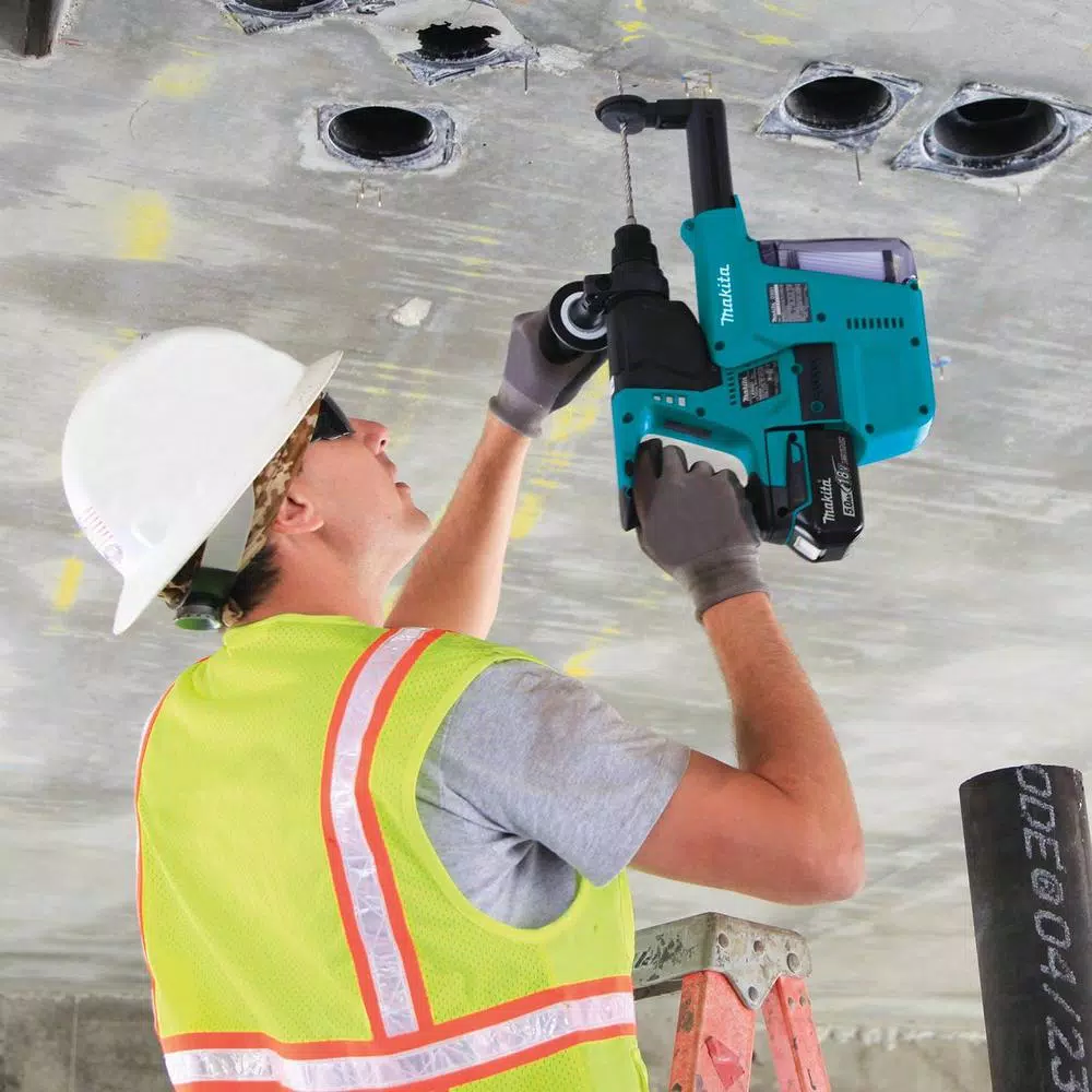 Makita 18V LXT Brushless 1 in. SDS-Plus Rotary Hammer Kit with HEPA Attachment & Bonus 1/2 in. Impact Wrench