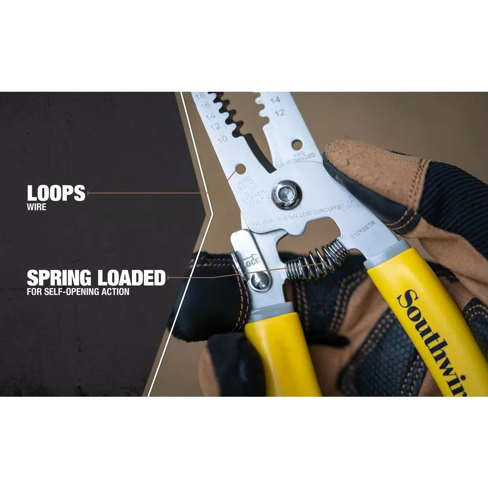 Southwire S1018STR 6 in. Compact Wire Stripper, 10-18 AWG