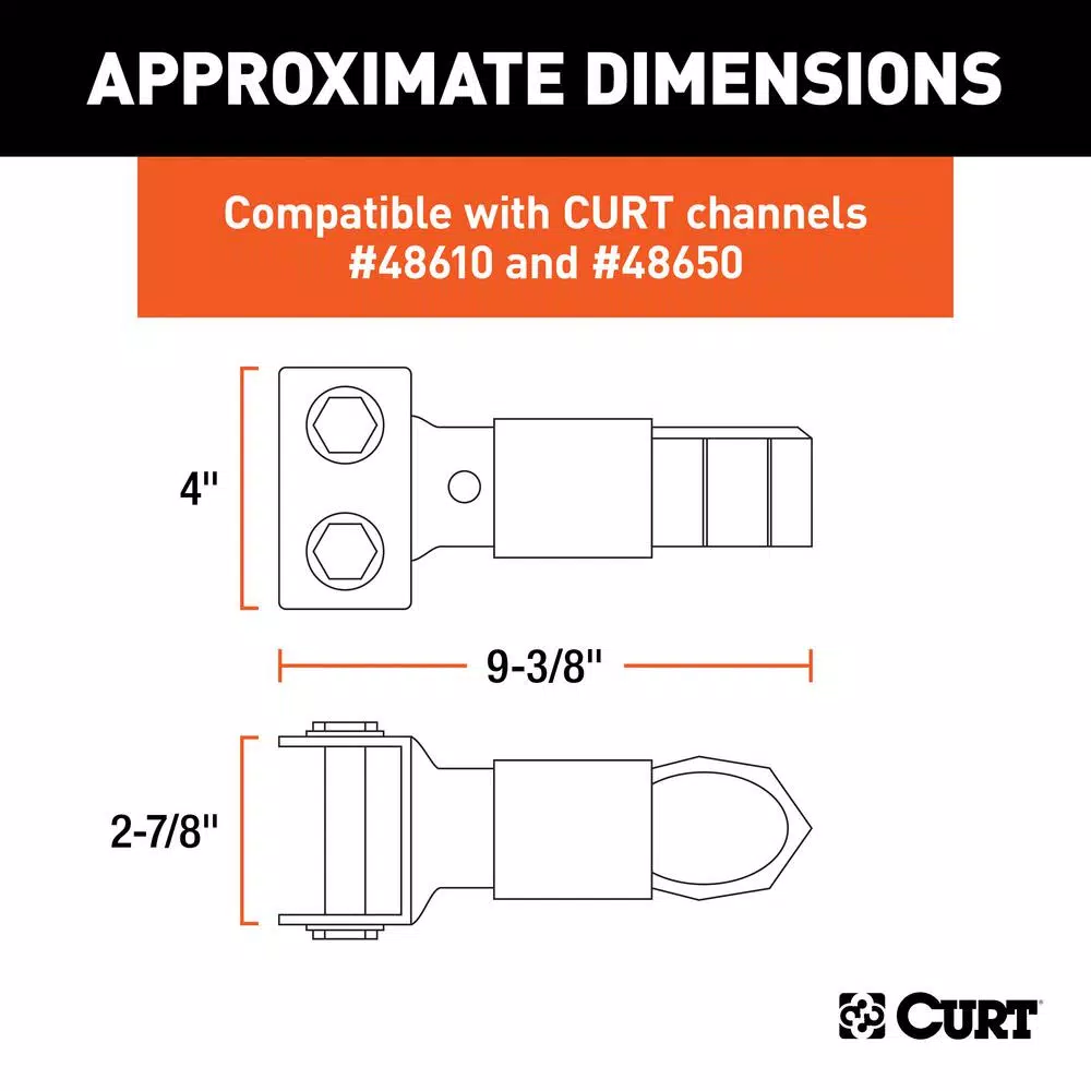 CURT 2" Channel-Mount Coupler with Sleeve-Lock, 7,000 lbs. Capacity, Black