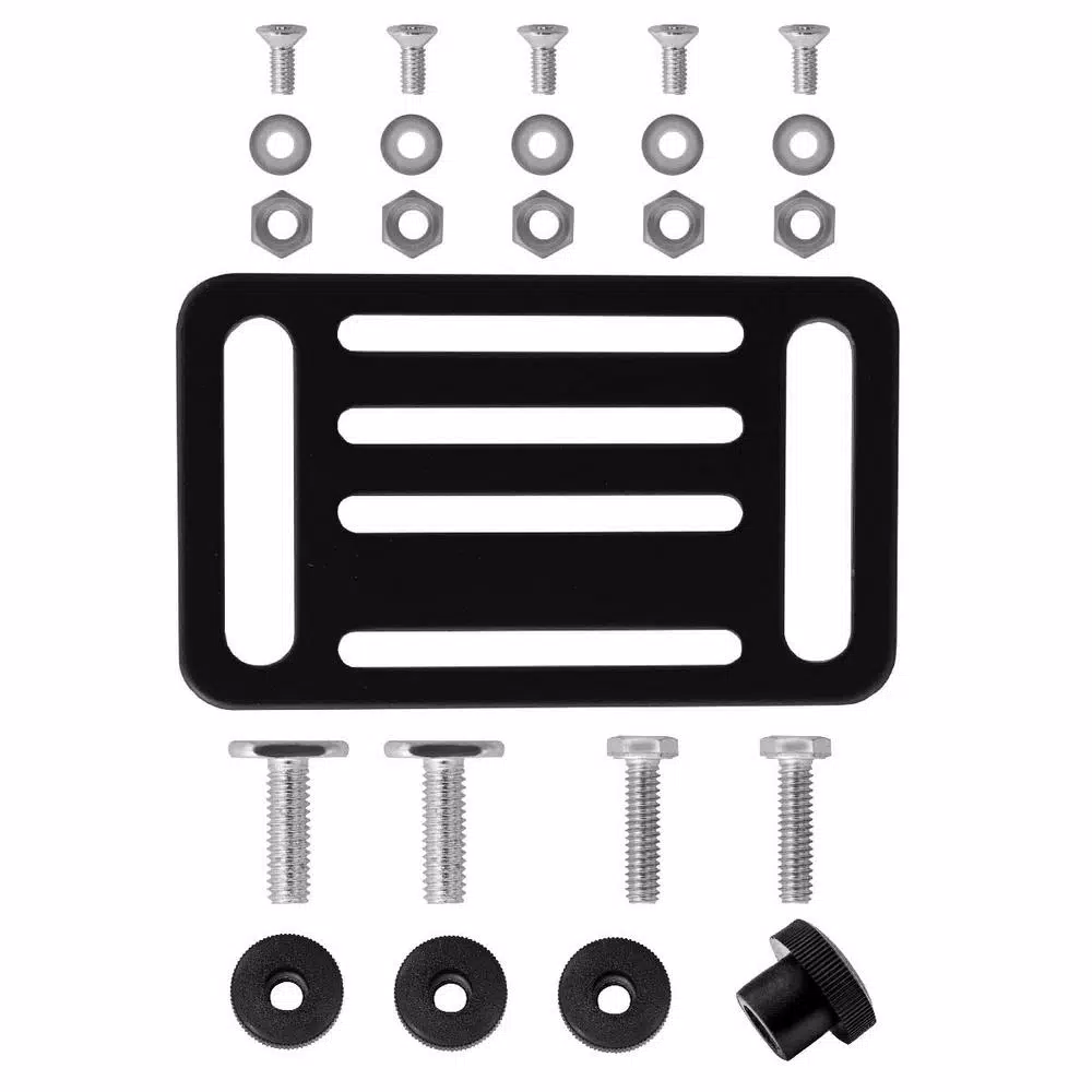 POWERTEC Heavy Duty Steel Toggle Clamp Mounting Plate Set for T-Track Rails and Jigs