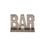 LITTON LANE Gray Bar Marquee LED Lighted Sign - Industrial Gunmetal Gray Metal Tabletop Decor thumbnail 1