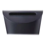 Safco 12.5 Gal. Matte Black Half-Round Steel Trash Can with 3 Interchangeable Lids thumbnail 5