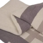 Glitzhome Modern Geometric Pattern Knitted Feather Yarn Throw Blanket, 60 x 50 in thumbnail 4