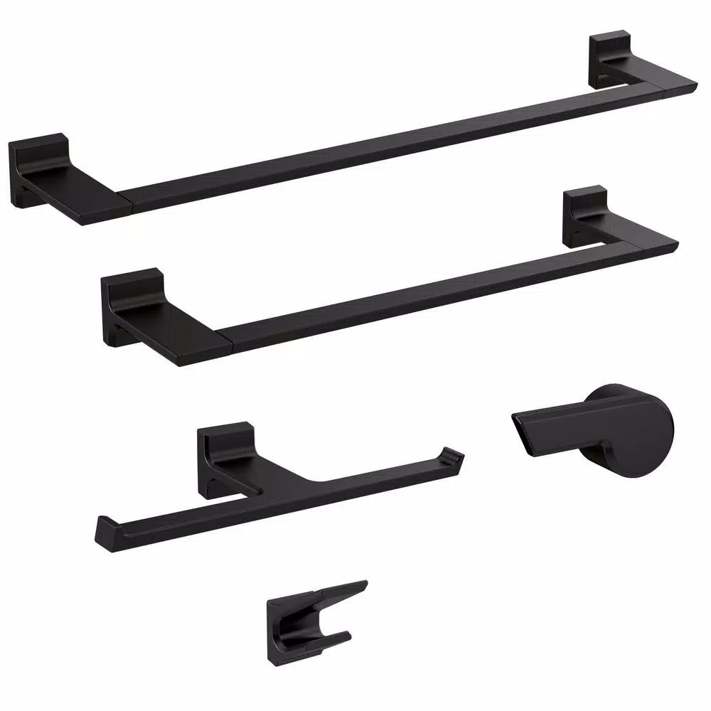 Delta Pivotal Double Robe Hook, Matte Black, Modern Wall Mounted