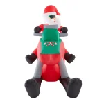 Unbranded 6 ft. Pre-Lit Inflatable Santa Driving Snowmobile Holiday Decoration thumbnail 3