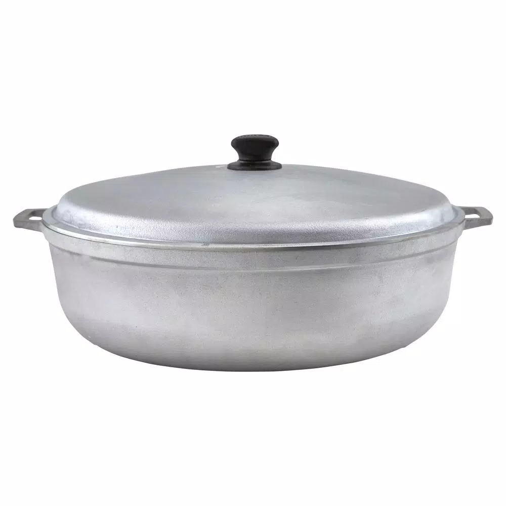IMUSA 17.9 qt. Cast Aluminum Caldero with Natural Finish and Tight Fitting Lid