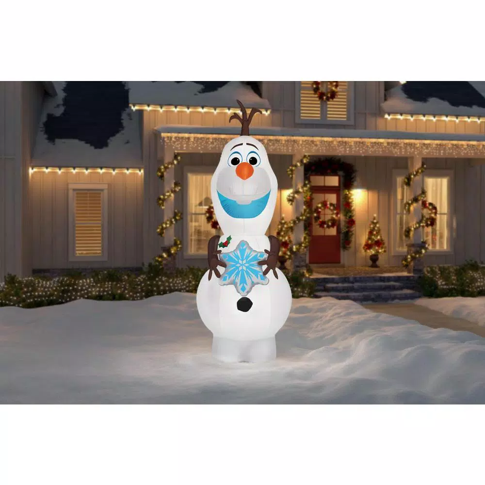 Disney Frozen 11 ft. Pre-Lit Inflatable Olaf with Snowflake Airblown Holiday Decoration
