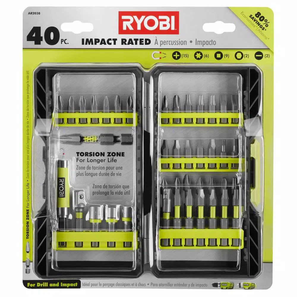 RYOBI 61-Piece Drill Bit and Impact Rated Driving Bit Set