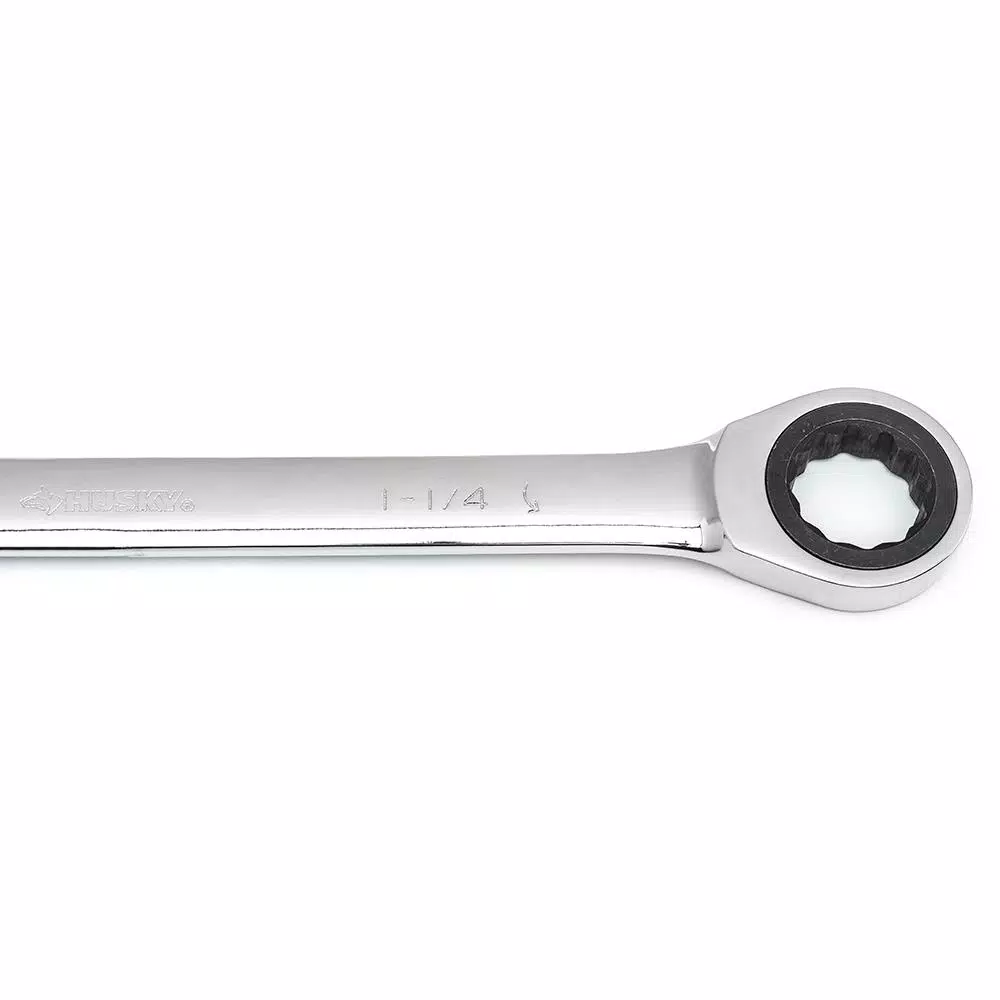 Husky 1-1/4 in. 12-Point Ratcheting Combination Wrench, 72-Tooth
